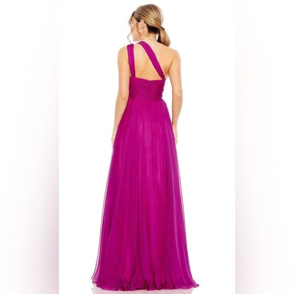 MAC DUGGAL 55820 Strappy One Shoulder A Line Gown - Picture 4 of 14